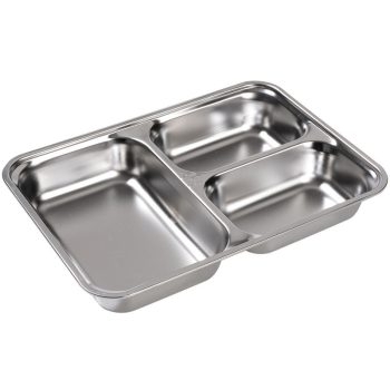 3 rekeszes tálca ROZSDAMENTES ACÉL ASZTALI ESZKÖZÖK
