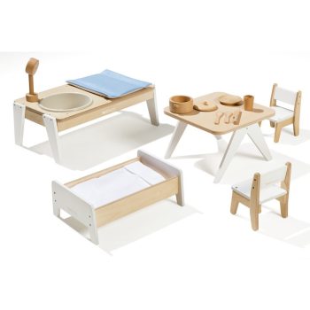  Dolls’ studio Maxi készlet hálószoba, étkező- és váltóbútorok kiegészítőkkel játékbabákhoz