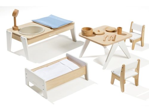 Dolls’ studio Maxi készlet hálószoba, étkező- és váltóbútorok kiegészítőkkel játékbabákhoz