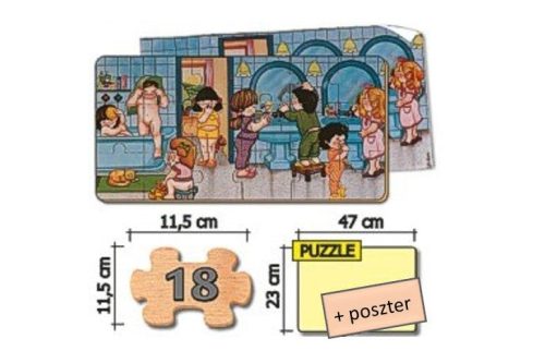 Fürdőszoba - 18 db-os fa kirakó